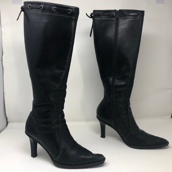 Coach Shoes - Coach Bella Knee High Black Waxy Calf Leather Boot